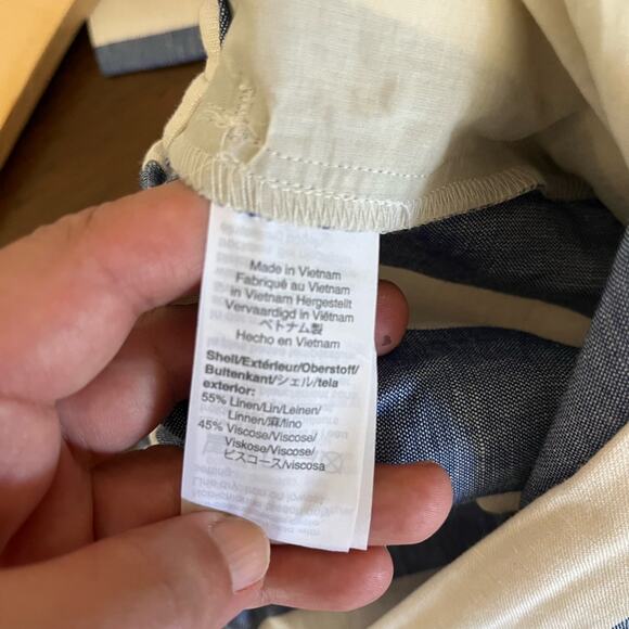 NWT Madewell Huston Pull on Crop Pants Bold Stripe Wide Leg Palazzo Linen M - Picture 12 of 13